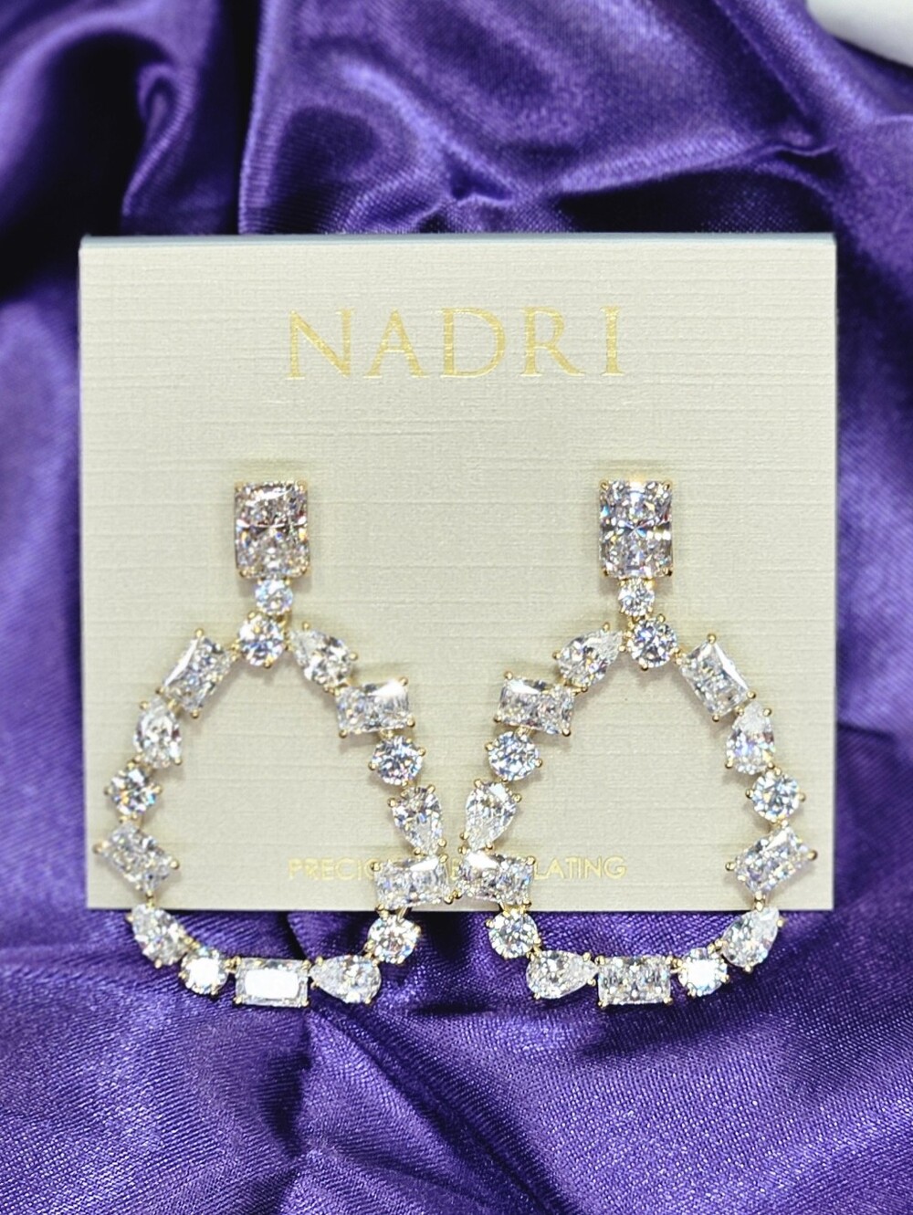 Nadri Rockstar Earrings Gold Cubic Zirconia Earrings Formal Evening Resort Gifts